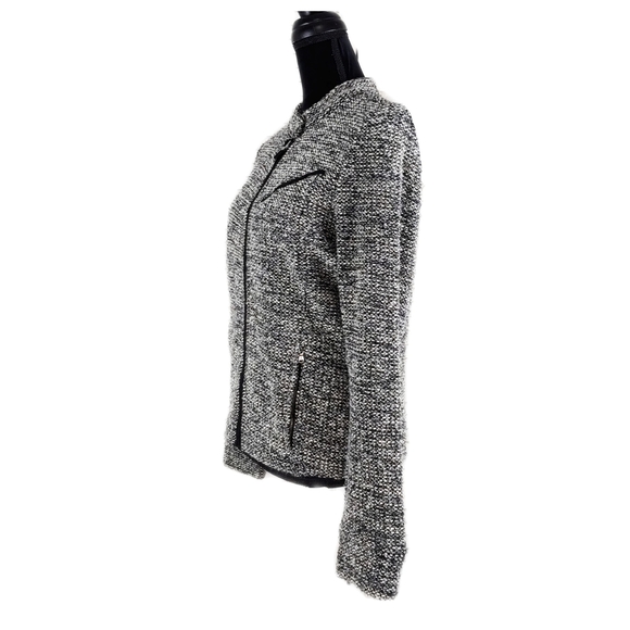 Lauren Ralph Lauren Wmns M Black & White Marled Zip Jacket - Picture 7 of 9